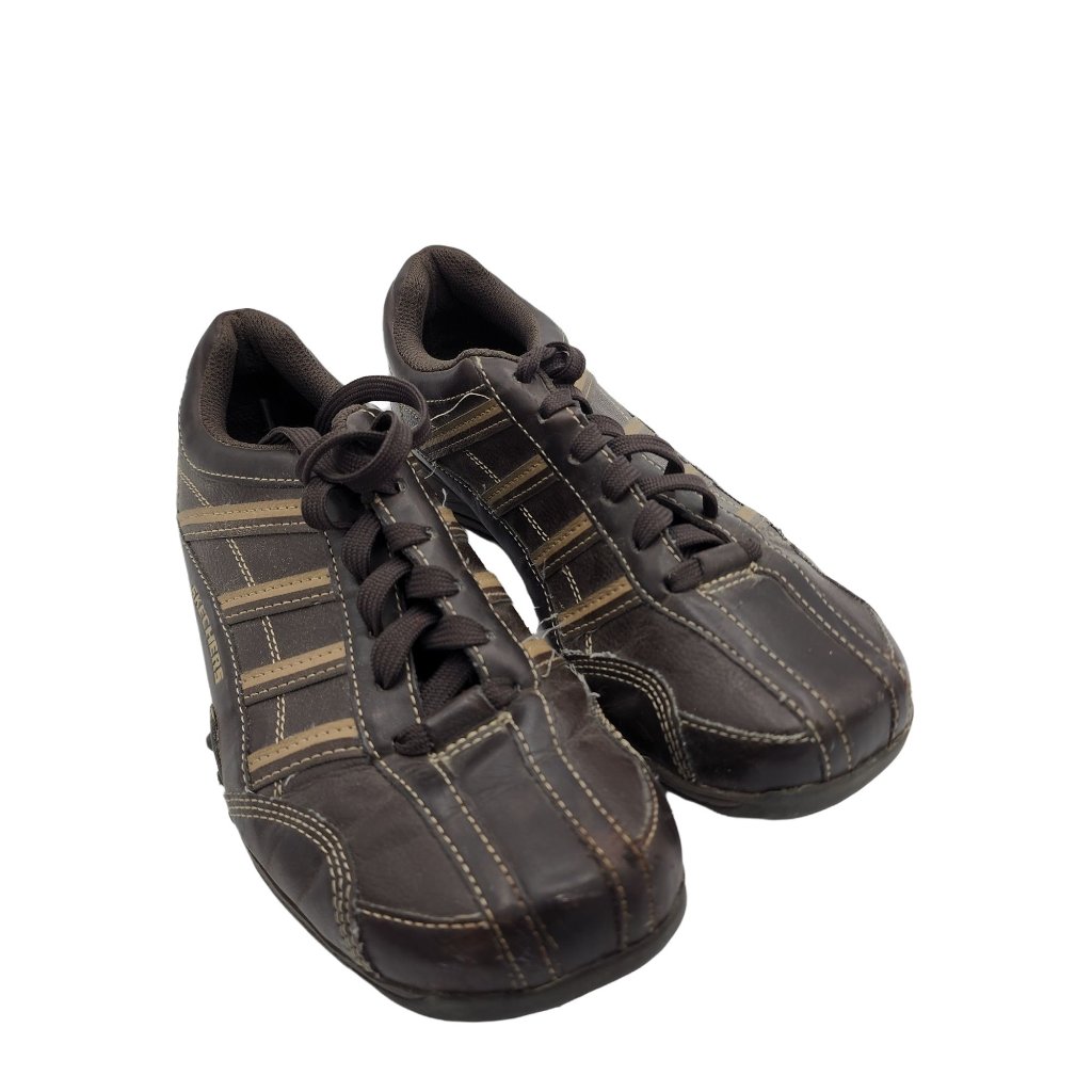 Sketchers Mens Size 5 Brown Skid Resistant Sole Lifestyle Brand 92 Lace Up
